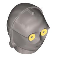 Minifig Head Special, Protocol Droid with Yellow Eyes Print (C-3PO / K-3PO) Mattsilber