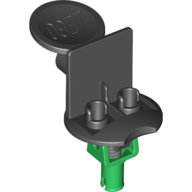 Sports Soccer Minifig Stand with Spring and Green Pin [Complete Assembly] Black
