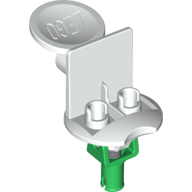 Sports Soccer Minifig Stand with Spring and Green Pin [Complete Assembly]