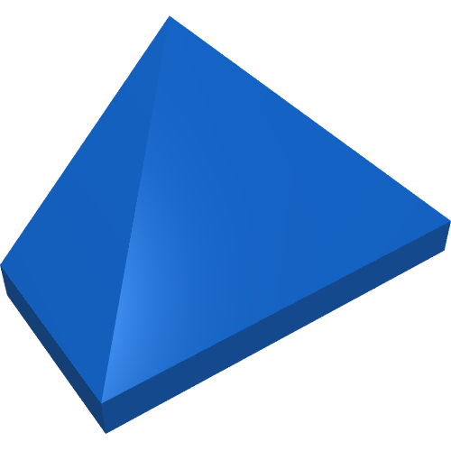 Brick Sloped 45° 2 × 1 Triple with Hollow Underside Blau