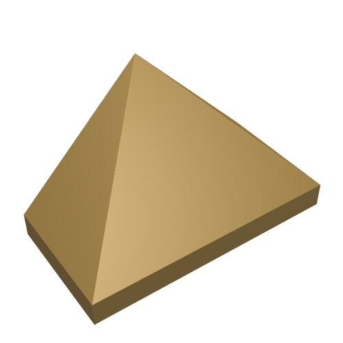 Brick Sloped 45° 2 × 1 Triple Smooth Pearl Gold