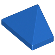 Brick Sloped 45° 2 × 1 Triple with Ovoid Bottom Pin Blue