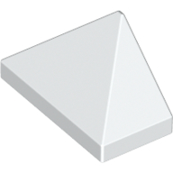 Brick Sloped 45° 2 × 1 Triple with Ovoid Bottom Pin Weiß