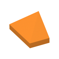Brick Sloped 45° 2 × 1 Triple with Ovoid Bottom Pin Orange