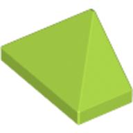 Brick Sloped 45° 2 × 1 Triple with Ovoid Bottom Pin Lime