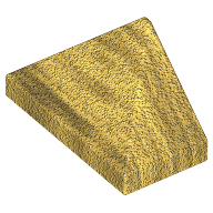Brick Sloped 45° 2 × 1 Triple with Ovoid Bottom Pin Perlgold