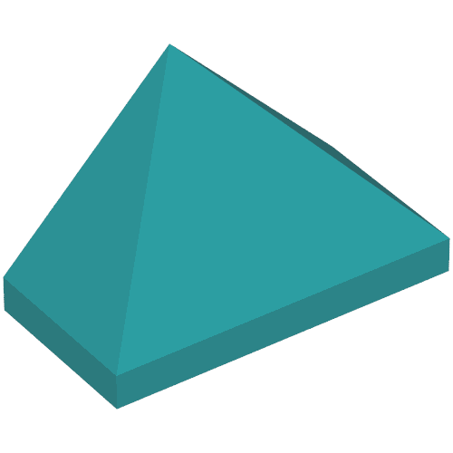 Brick Sloped 45° 2 × 1 Triple with Ovoid Bottom Pin Dark Turquoise