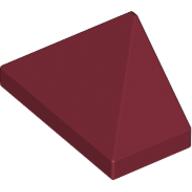 Brick Sloped 45° 2 × 1 Triple with Ovoid Bottom Pin Dark Red