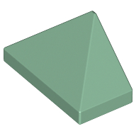Brick Sloped 45° 2 × 1 Triple with Ovoid Bottom Pin Sandgrün