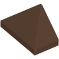Brick Sloped 45° 2 × 1 Triple with Ovoid Bottom Pin Brown
