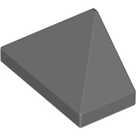Brick Sloped 45° 2 × 1 Triple with Ovoid Bottom Pin Dark Bluish Gray