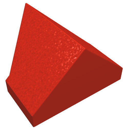 Brick Sloped 45° 2 × 1 Double / Inverted with Bottom Tube Red