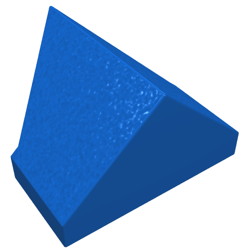Brick Sloped 45° 2 × 1 Double / Inverted with Hollow Bottom Blue