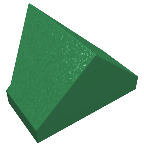 Brick Sloped 45° 2 × 1 Double / Inverted with Hollow Bottom Green