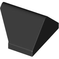 Brick Sloped 45° 2 × 1 Double / Inverted with Bottom Stud Holder Schwarz
