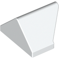 Brick Sloped 45° 2 × 1 Double / Inverted with Bottom Stud Holder White