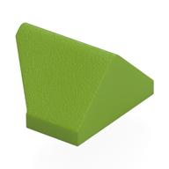 Brick Sloped 45° 2 × 1 Double / Inverted with Bottom Stud Holder Lime