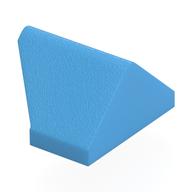 Brick Sloped 45° 2 × 1 Double / Inverted with Bottom Stud Holder Medium Blue