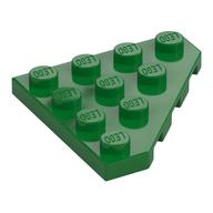 Wedge Plate 4 × 4 Cut Corner Green