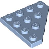 Wedge Plate 4 × 4 Cut Corner Bright Light Blue
