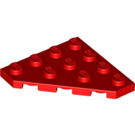 Wedge Plate 4 × 4 Cut Corner Red