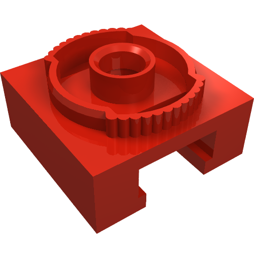 Turntable 4 × 4 Locking Grooved Base Red