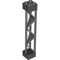 Support 2 × 2 × 10 Girder Triangular Vertical - Type 1 - Solid Top, 3 Posts Schwarz