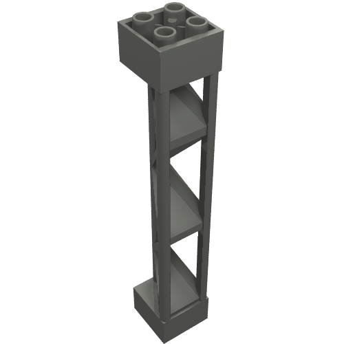 Support 2 × 2 × 10 Girder Triangular Vertical - Type 1 - Solid Top, 3 Posts Dunkelblaugrau