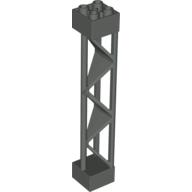 Support 2 × 2 × 10 Girder Triangular Vertical - Type 1 - Solid Top, 3 Posts Dark Gray