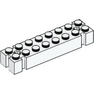 Brick Special 2 × 8 with Axle Hole and Grooves at each End White