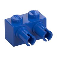 Stein speziell 1 × 2 mit 2 Pins, rund Pinlöcher Blau