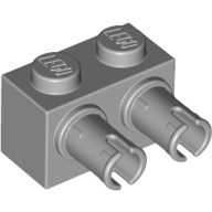Brick Special 1 × 2 with 2 Pins, Round Pin Holes Light Bluish Gray