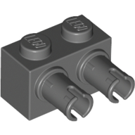 Stein speziell 1 × 2 mit 2 Pins, rund Pinlöcher