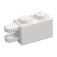 Hinge Brick 1 × 2 Locking with 2 Fingers Horizontal End, 9 Teeth Weiß