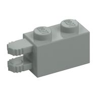 Hinge Brick 1 × 2 Locking with 2 Fingers Horizontal End, 9 Teeth Hellgrau