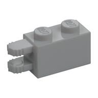 Hinge Brick 1 × 2 Locking with 2 Fingers Horizontal End, 9 Teeth Light Bluish Gray