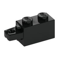 Hinge Brick 1 × 2 Locking with 1 Finger Horizontal End Black