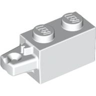 Hinge Brick 1 × 2 Locking with 1 Finger Horizontal End White