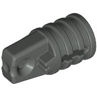 Hinge Cylinder 1 × 2 Locking with 1 Finger and Axle Hole On Ends Dark Gray