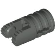 Hinge Cylinder 1 × 2 Locking with 2 Click Fingers and Axle Hole, 9 Teeth Dark Gray