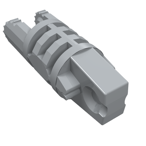 Hinge Cylinder 1 × 3 Locking with 1 Finger and 2 Fingers On Ends, without Hole, 9 Teeth Hellblaugrau