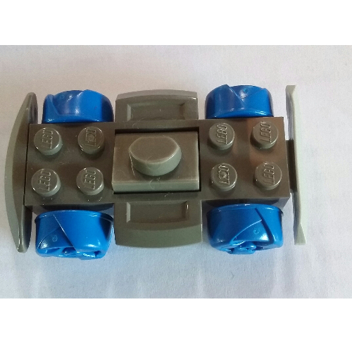 Vehicle Base 4 × 6 Racer Base with Blue Wheels Dunkelgrau