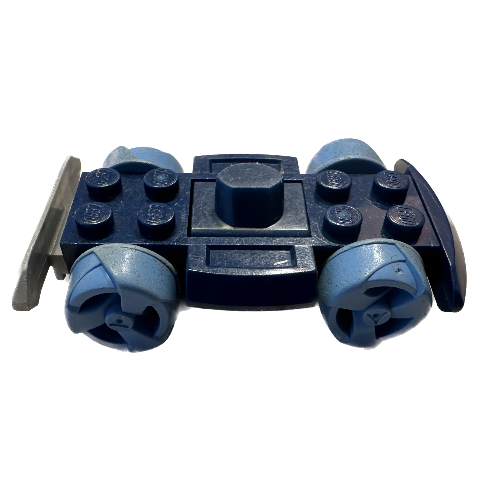 Vehicle Base 4 × 6 Racer Base with Medium Blue Wheels Dark Blue