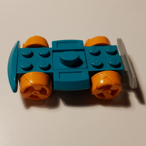Vehicle Base 4 × 6 Racer Base with Orange Wheels Dunkeltürkis