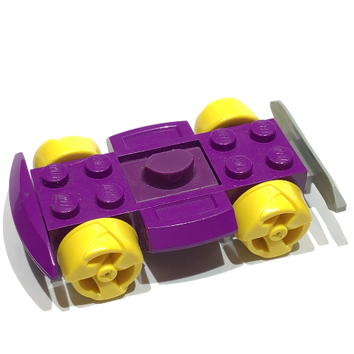 Vehicle Base 4 × 6 Racer Base with Yellow Wheels Purple
