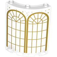 Panel 4 × 4 × 6 Quarter Cylinder with Golden Windows print Transparent