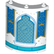 Panel 4 × 4 × 6 Quarter Cylinder With Blue Banners, Azure Window with Shoe print Weiß