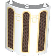 Panel 4 × 4 × 6 Quarter Cylinder with Golden High Window, Slated print White