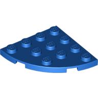 Plate Round Corner 4 × 4 Blue