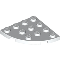 Plate Round Corner 4 × 4 White